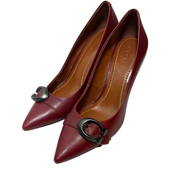Coach Red Varick Pump Sz. 38.5 (US 7.5) - Picture 2 of 8